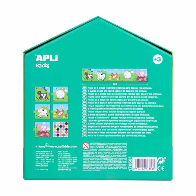 Primul meu Puzzle cu stickere APLI, 5 piese XXL SOLAPL17656