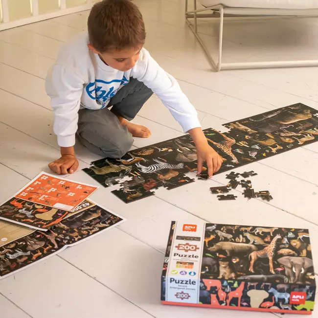 Puzzle APLI animale din Savana, 200 piese SOLAPL19697