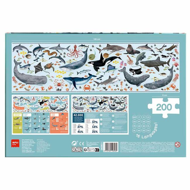 Puzzle APLI animale marine, 200 piese SOLAPL19696