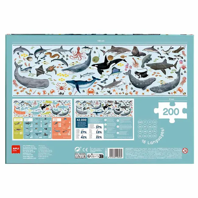 Puzzle APLI animale marine, 200 piese SOLAPL19696