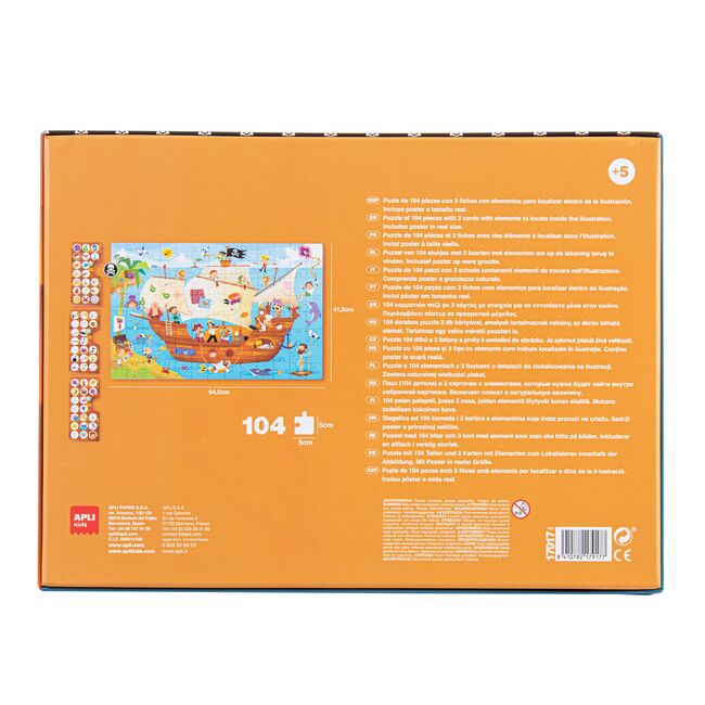 Puzzle de observare corabia piratilor APLI, 104 piese SOLAPL17917