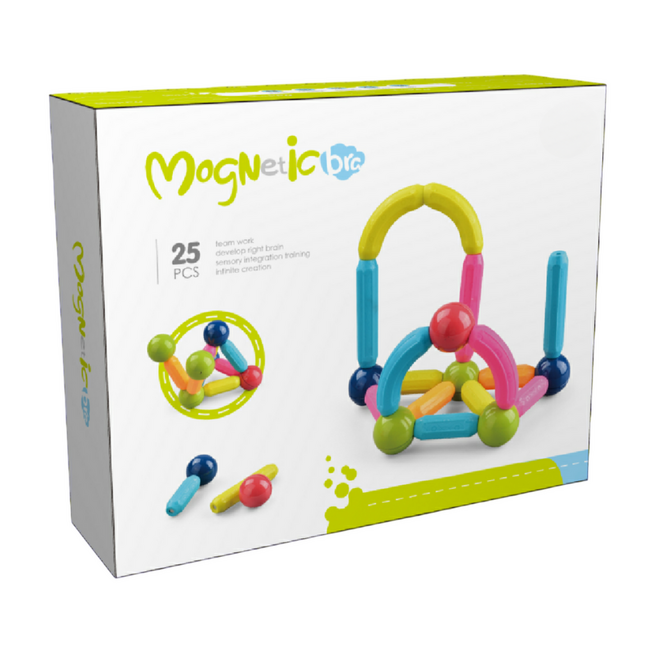Set de constructie magnetic - forme 3d (25 piese)