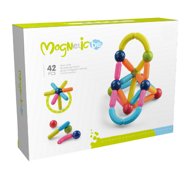 Set de constructie magnetic - forme 3d (42 piese)