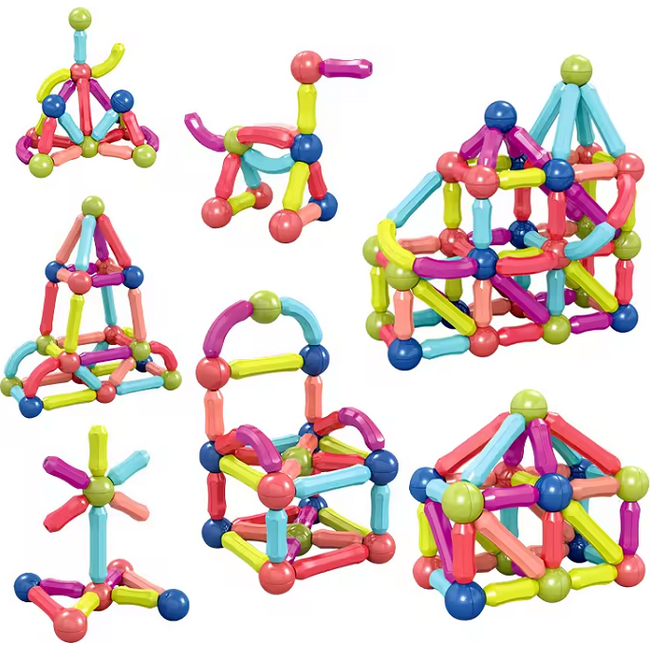 Set de constructie magnetic - forme 3d (84 piese)