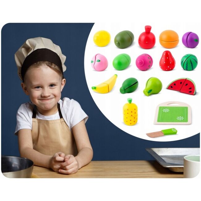 Set de legume din lemn cu velcro, 18 elemente, ricokids rk-872 edeedi787200