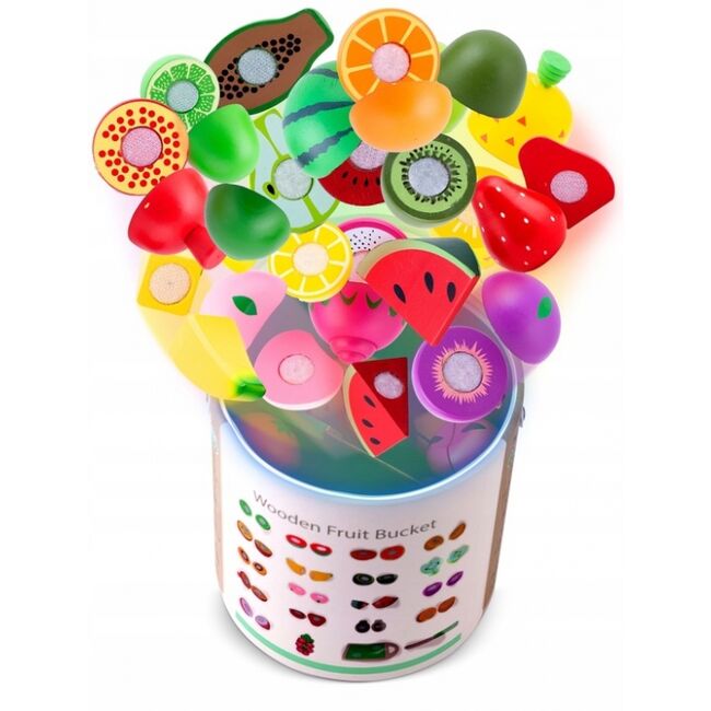 Set de legume din lemn cu velcro, 18 elemente, ricokids rk-872 edeedi787200