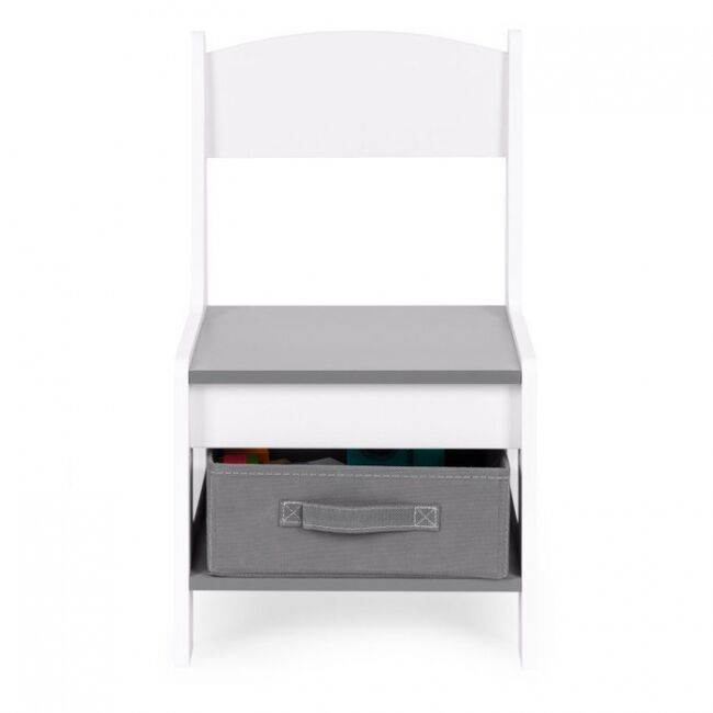 Set de masa cu doua scaune pentru copii ecotoys zkc-1a - alb-gri edeedizkc-1a