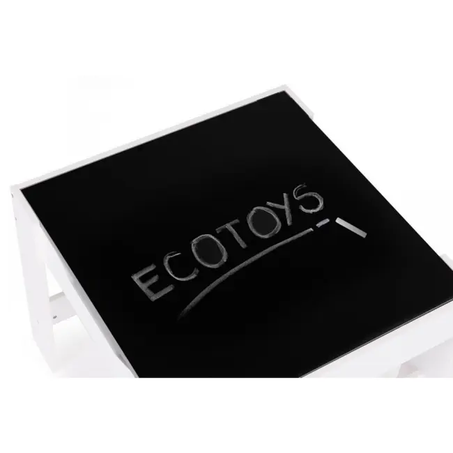 Set de masa cu doua scaune pentru copii ecotoys zkc-1a - alb-gri edeedizkc-1a