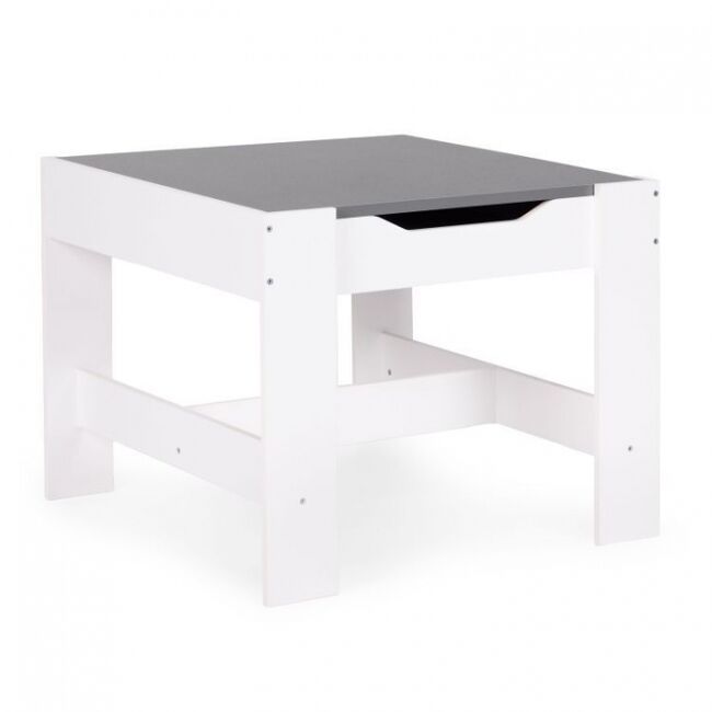 Set de masa cu doua scaune pentru copii ecotoys zkc-1a - alb-gri edeedizkc-1a