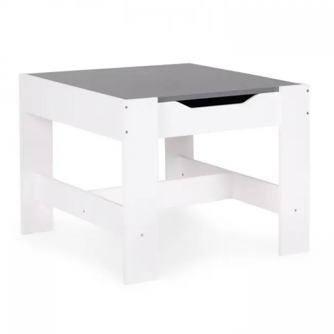 Set de masa cu doua scaune pentru copii ecotoys zkc-1a - alb-gri edeedizkc-1a