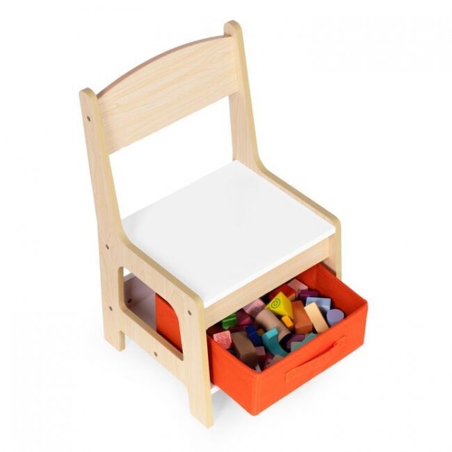 Set de masa cu doua scaune pentru copii ecotoys zkc-1c - natur edeedizkc-1c