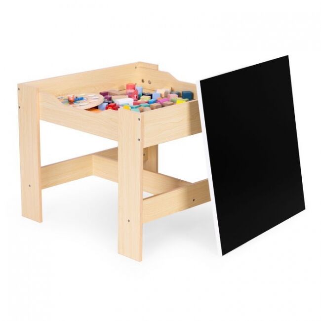 Set de masa cu doua scaune pentru copii ecotoys zkc-1c - natur edeedizkc-1c