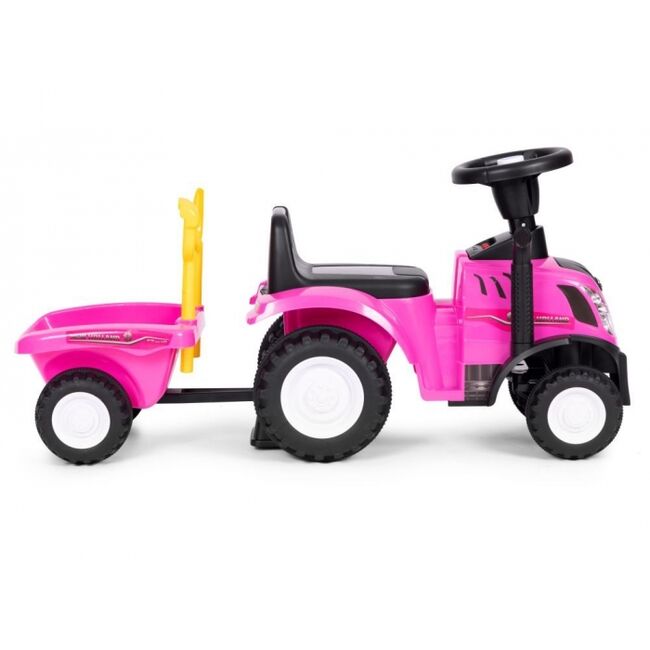 Tractor de impins new holland cu remorca pentru copii 658t - roz edeedi658tpink