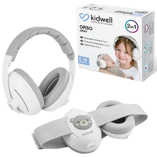 Casti De Protectie Pentru Copii Orso 2 In 1 ,   Gri   Confort, Siguranta Si Liniste Pentru Urechile Celor Mici Pjbslocors02a0