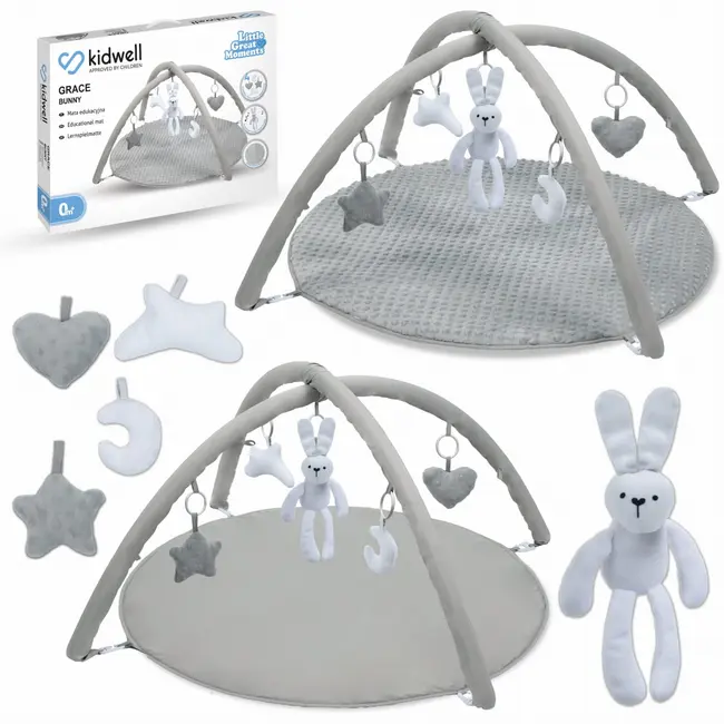 Covoras De Joaca Fata-verso Kidwell Grace Bunny Cu Arcada Interactiva, 5 Jucarii Si Cutie Muzicala In Forma De Iepuras Pjbmaedgrb01a1