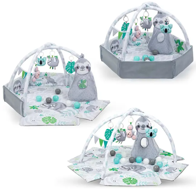 Covoras Multifunctional Kidwell Yoga ,   Cu Arcade, Laturi Ridicate, 12 Bile Si 5 Jucarii Interactive Si  Geanta Pjbmaedyog01a0