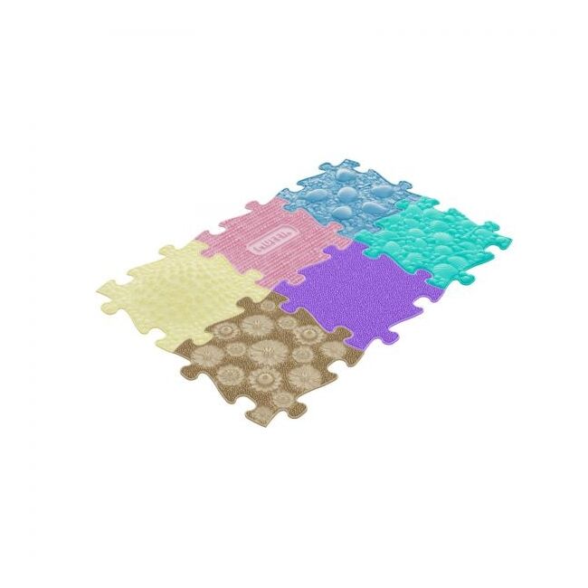 Covoras ortopedic senzorial puzzle set b pastel pentru bebelusi - okemfk-023-2