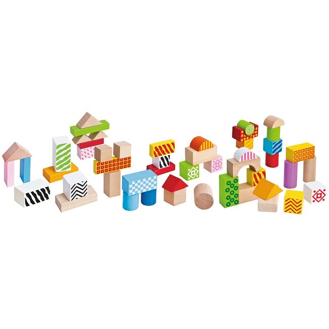 Jucarie Eichhorn Cuburi in galetusa Wooden Blocks 50 piese HUBS100002226