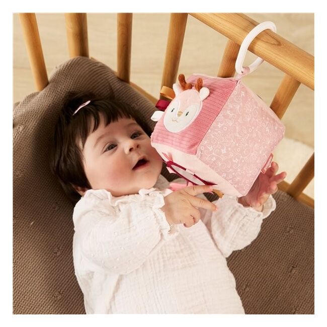 Jucarie bebe pentru leagan si carucior, cu sunete si oglinda, caprioara - okeml97373