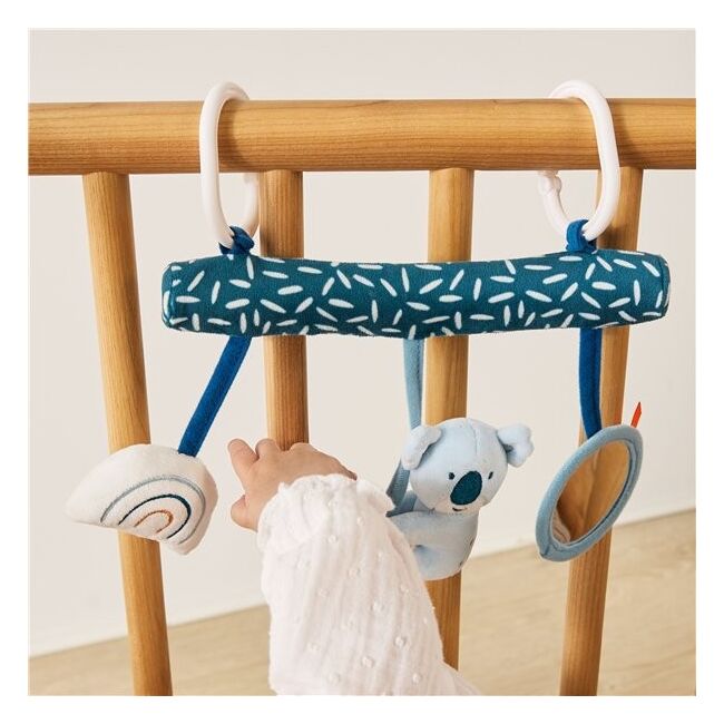 Jucarie bebe pentru leagan si carucior, cu sunete si oglinda, ursulet koala - okeml97383