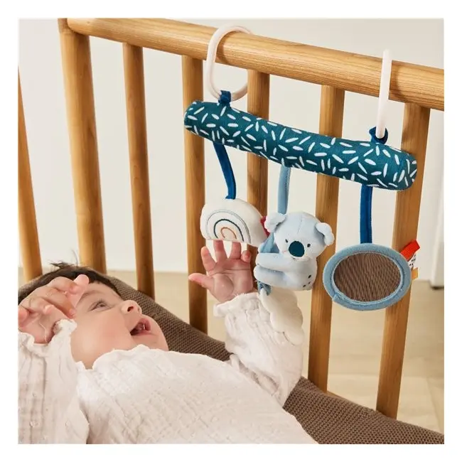 Jucarie bebe pentru leagan si carucior, cu sunete si oglinda, ursulet koala - okeml97383