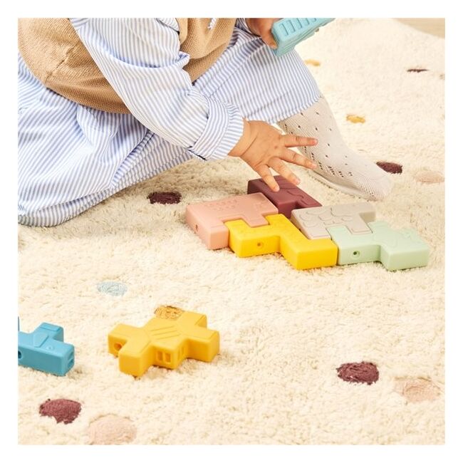 Jucarie educativa cuburi moi pentru toddleri, animalute - okeml46020