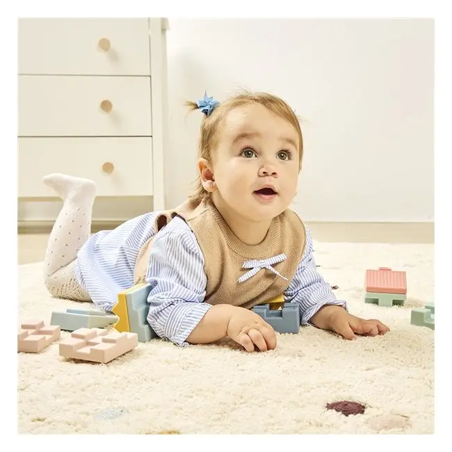 Jucarie educativa turn de stivuit - cuburi moi, 6 luni+, tower miniland 46021 - okeml46021