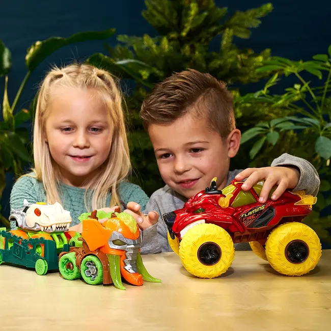 Masina Dickie Toys Flaming Fire Monster 25 cm rosu cu lumini si sunete HUBS203754003