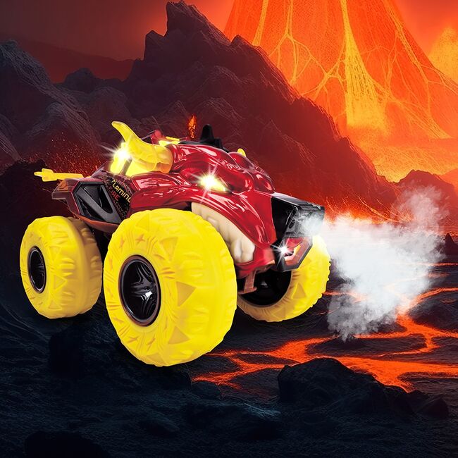 Masina Dickie Toys Flaming Fire Monster 25 cm rosu cu lumini si sunete HUBS203754003