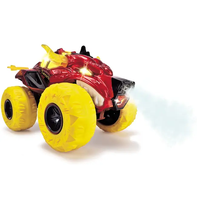 Masina Dickie Toys Flaming Fire Monster 25 cm rosu cu lumini si sunete HUBS203754003