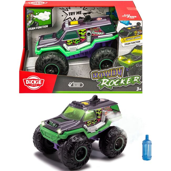Masina Dickie Toys Rowdy Rocker 25 cm verde cu lumini si sunete HUBS203764025
