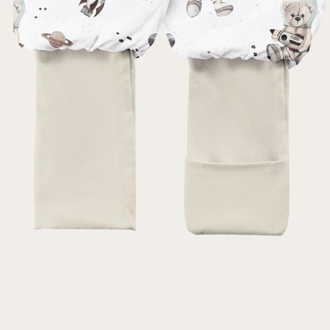 Sac De Dormit Cu Picioare, Bumbac 1 Tog, Space Teddy White, S, 1-3 Ani Pjb14937