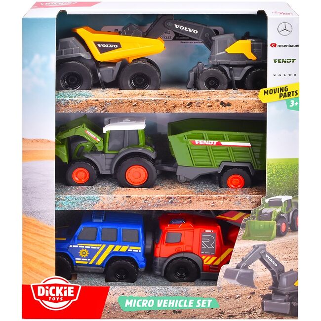 Set Dickie Toys Micro City Team 9 cm cu 5 vehicule HUBS203742016