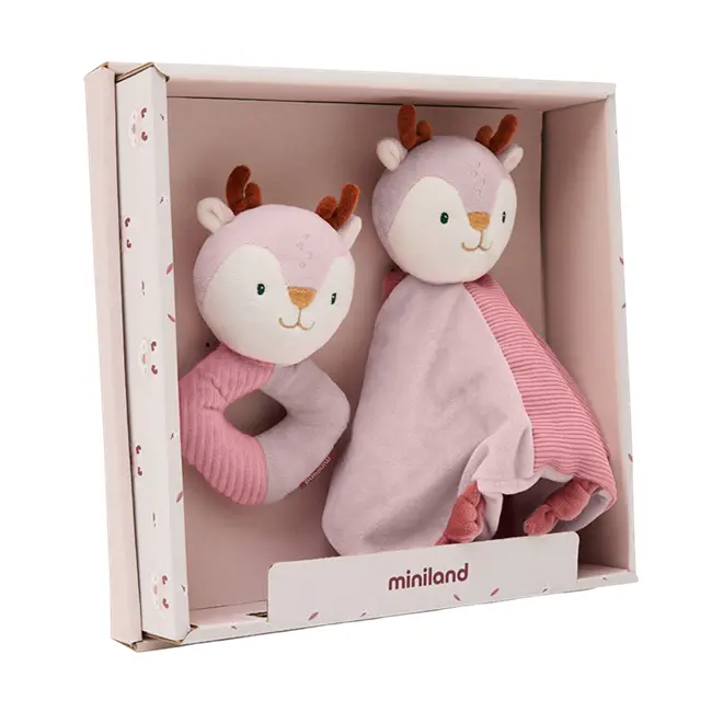 Set cadou bebe - zornaitoare si paturica moale de atasament caprioara, de la 0 luni - okeml97370