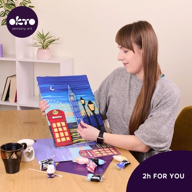 Set pictura 3D cu argila usoara, 30*40cm - London City KRTOK10041