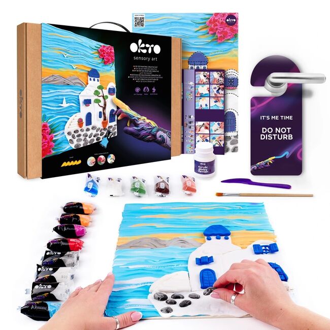 Set pictura 3D cu argila usoara, 30*40cm - Santorini KRTOK10044
