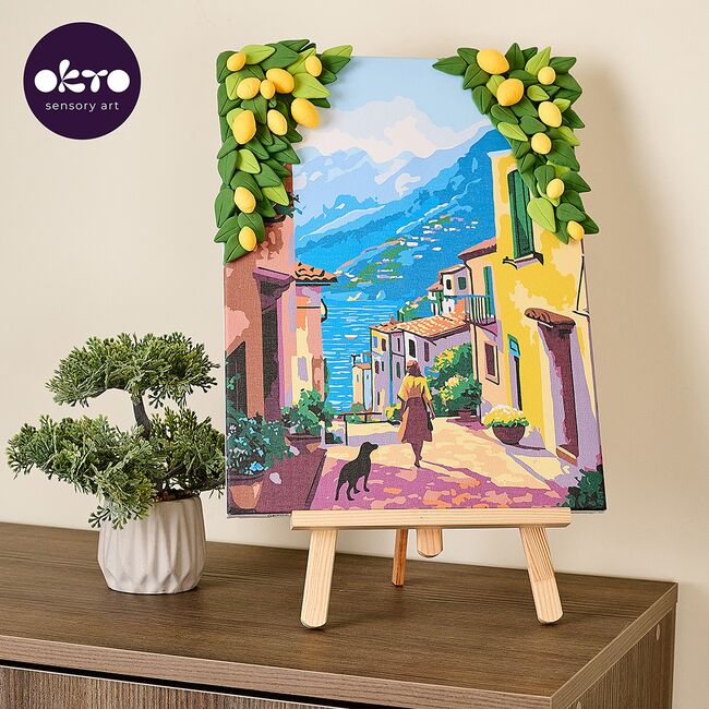 Set pictura si modelare 3D cu argila usoara, 30*40 cm - Lemon weekend KRTOK30008