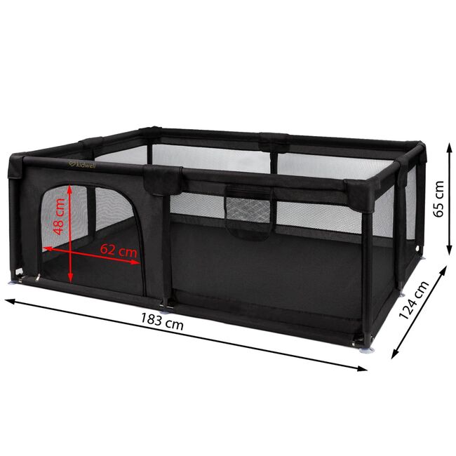 Tarc De Joaca Kidwell Fanko Negru 120a 180 Cm   Siguranta, Libertate Si Design Modern Pentru Copilul Tau Pjbkomofan03a2