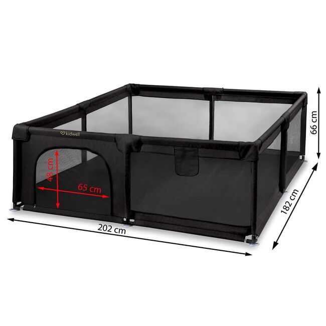Tarc De Joaca Kidwell Fanko Negru 180a 200 Cm   Spatiu Extra-generos Si Sigur Pentru Copilul Tau Pjbkomofan03a3