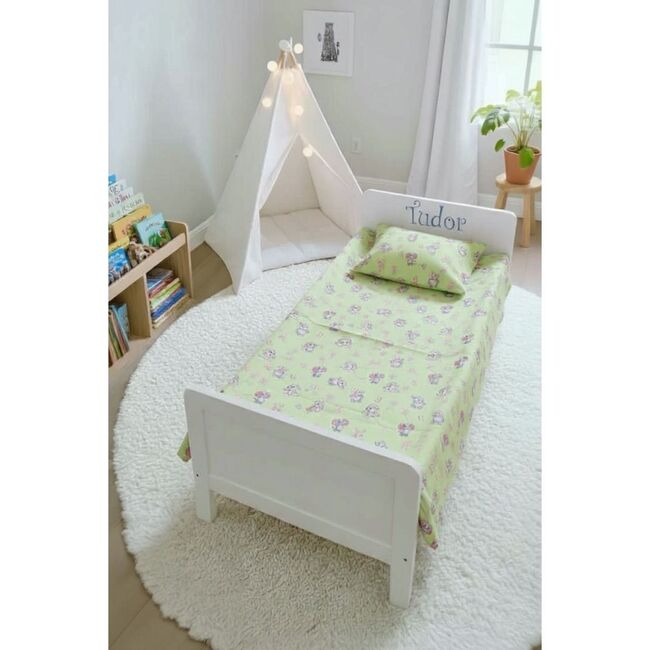 Lenjerie bumbac ranforce pat 3 piese copii 2-8 ani Iepurasi pentru saltele 140x70 cm ASC6427968007119