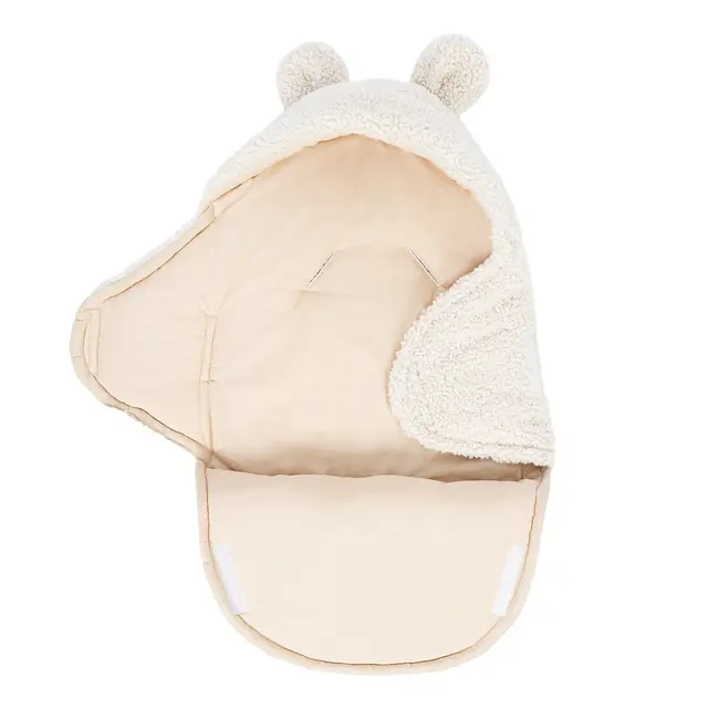 Baby Wrap With Bear Ears - Bearly Cream ,   Confort Si Siguranta Din Primele Clipe Pjbmbeot091