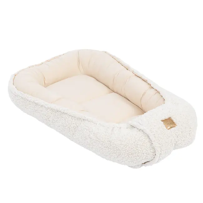 Babynest Pentru Bebelusi Meowbaby   Bearly Cream ,   Spatiu Sigur Pentru Somn Si Joaca Pjbmbek091i
