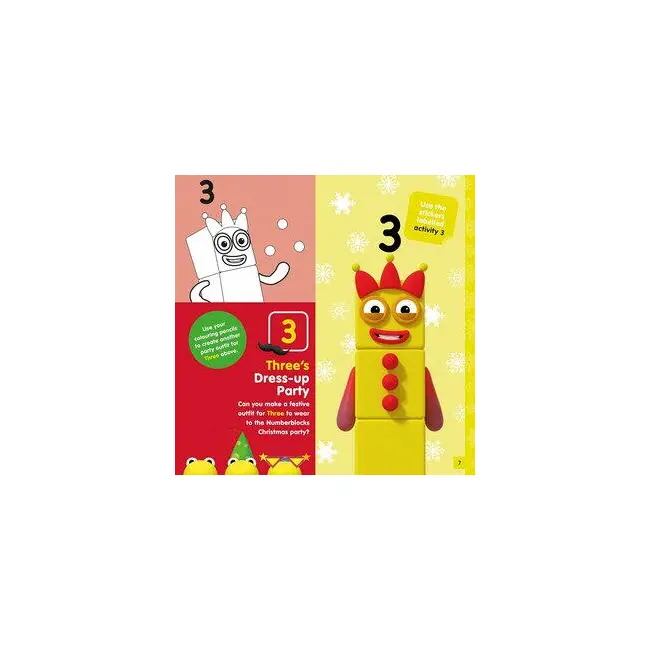 Carte cu abtibilduri si activitati numberblocks - magia craciunului