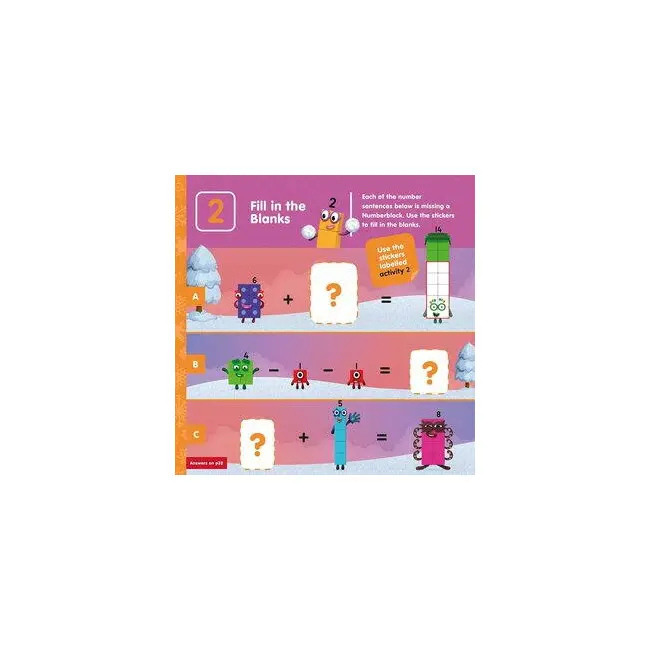 Carte cu abtibilduri si activitati numberblocks - magia craciunului