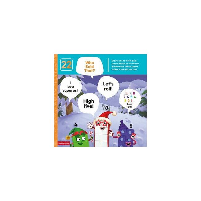 Carte cu abtibilduri si activitati numberblocks - magia craciunului