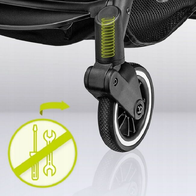 Carucior sport, Lionelo, Julie One, De la nastere, Greutate redusa, Cu accesorii, Cadru din aluminiu, 0-22 kg, Pliere compacta pentru avion, Conform cu standardele europene de securitate EN1888-1 si EN1888-2, Gri BYNLO-JULIE_ONE_STONE_GREY