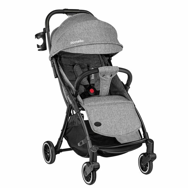 Carucior sport, Lionelo, Julie One, De la nastere, Greutate redusa, Cu accesorii, Cadru din aluminiu, 0-22 kg, Pliere compacta pentru avion, Conform cu standardele europene de securitate EN1888-1 si EN1888-2, Gri BYNLO-JULIE_ONE_STONE_GREY