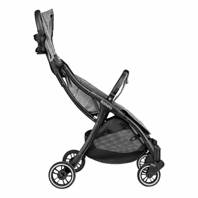 Carucior sport, Lionelo, Julie One, De la nastere, Greutate redusa, Cu accesorii, Cadru din aluminiu, 0-22 kg, Pliere compacta pentru avion, Conform cu standardele europene de securitate EN1888-1 si EN1888-2, Gri BYNLO-JULIE_ONE_STONE_GREY