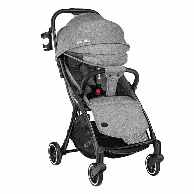 Carucior sport, Lionelo, Julie One, De la nastere, Greutate redusa, Cu accesorii, Cadru din aluminiu, 0-22 kg, Pliere compacta pentru avion, Conform cu standardele europene de securitate EN1888-1 si EN1888-2, Gri BYNLO-JULIE_ONE_STONE_GREY