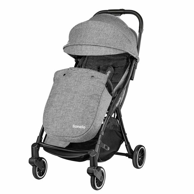 Carucior sport, Lionelo, Julie One, De la nastere, Greutate redusa, Cu accesorii, Cadru din aluminiu, 0-22 kg, Pliere compacta pentru avion, Conform cu standardele europene de securitate EN1888-1 si EN1888-2, Gri BYNLO-JULIE_ONE_STONE_GREY
